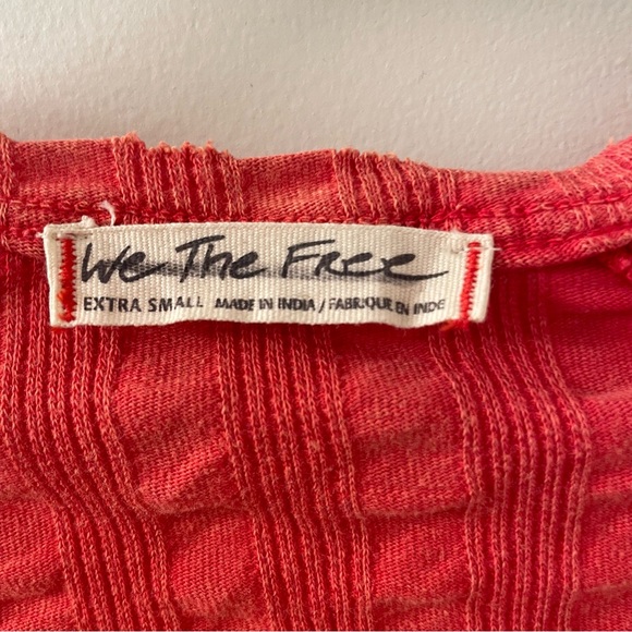 Free People Wild Hearts Henley Long Sleeve Thermal Top Orange Size Extra Small - Picture 6 of 8